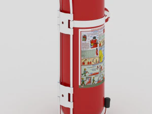 powder extinguisher on stand 3D Model