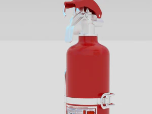 powder extinguisher on stand 3D Model