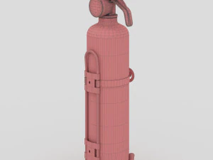 powder extinguisher on stand 3D Model