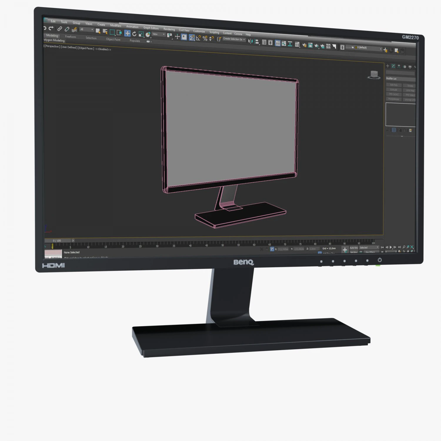 monitor benq gw2270 3D Model .c4d .max .obj .3ds .fbx .stl .blend 
