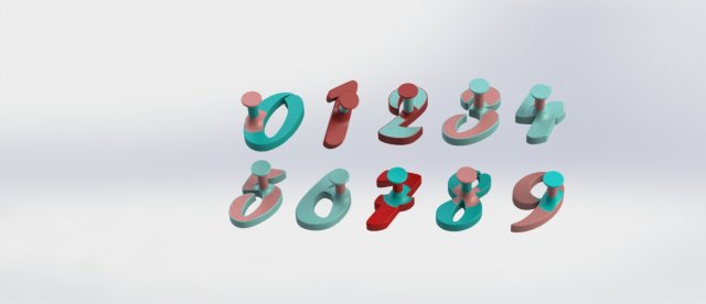 number cookie cutter from 0 to 9 stemmed molds Model do druku 3D .c4d .max .obj .3ds .fbx .stl .blend 