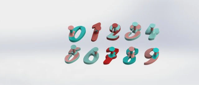 饼干模具数量从 0 到 9 个有柄模具 3D 打印模型 .c4d .max .obj .3ds .fbx .stl .blend 