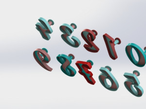 number cookie cutter from 0 to 9 stemmed molds Model do druku 3D