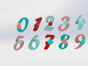 number cookie cutter from 0 to 9 stemmed molds Model do druku 3D