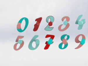 饼干模具数量从 0 到 9 个有柄模具 3D 打印模型