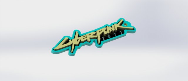 cyberpunk 2077 keychain - printable 3d model Modelo de Impressão 3D .c4d .max .obj .3ds .fbx .stl .blend 