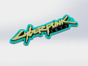 chaveiro cyberpunk 2077 - modelo 3D para impress&atilde;o Modelo de Impressão 3D