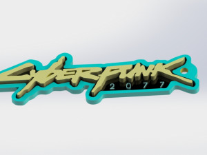 cyberpunk 2077 keychain - printable 3d model Modelo de Impressão 3D