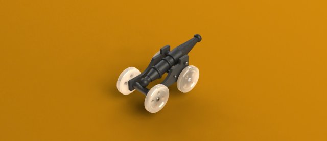 medieval cannon 3d model easy-to-print 3D प्रिंट मॉडल .c4d .max .obj .3ds .fbx .stl .blend 