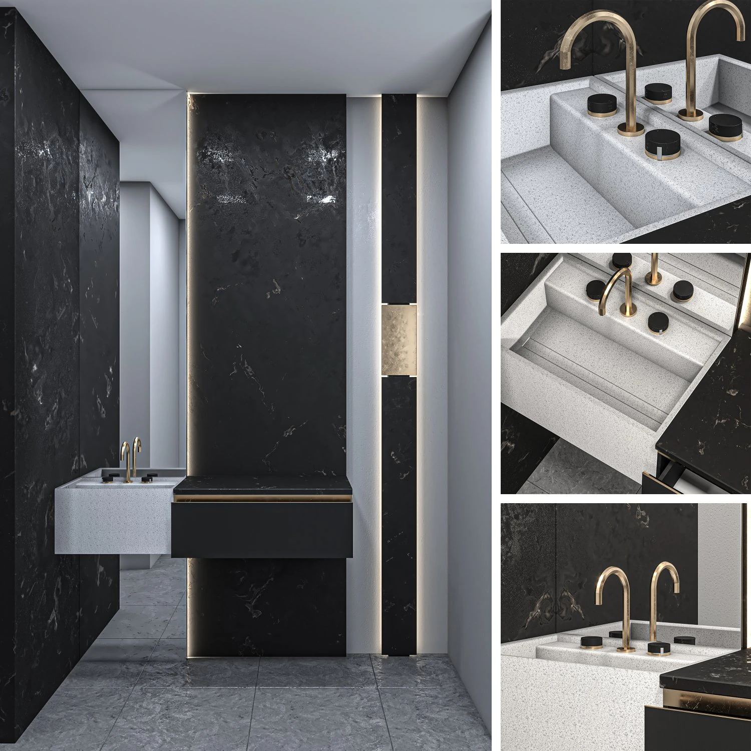 bathroom furniture 1 3D Model .c4d .max .obj .3ds .fbx .stl .blend 