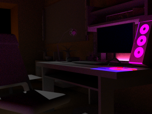 low poly gaming room 3D Model