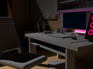 low poly gaming room 3D Model