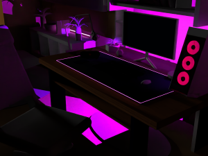 low poly gaming room 3D Model