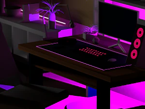 low poly gaming room 3D Model