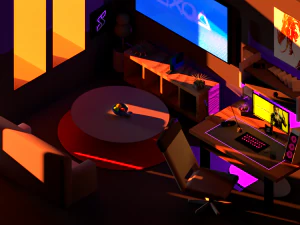 sala de juegos de baja poli Modelo 3D