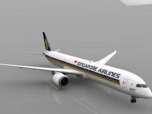 Singapore airlines boeing 787-10 dreamliner 3D Model