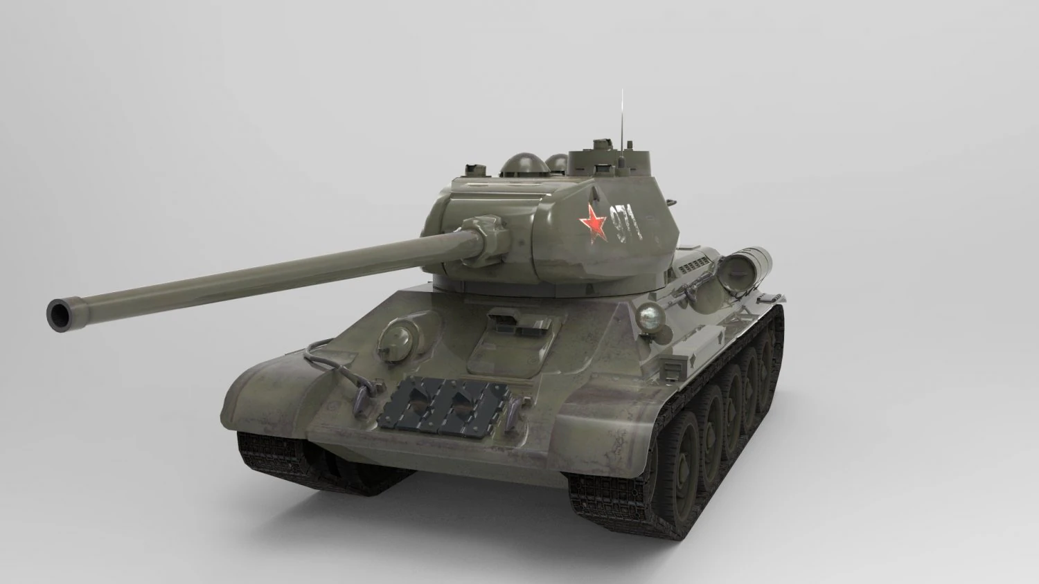 t34-85 tank 3D Model .c4d .max .obj .3ds .fbx .stl .blend