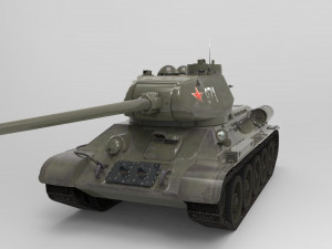 t34-85 tank 3D Model