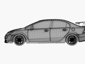 js racing honda civic fd2 type r 3Dモデル