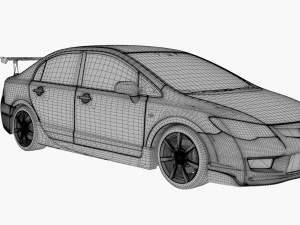 js yarış honda civic fd2 type r 3D Model