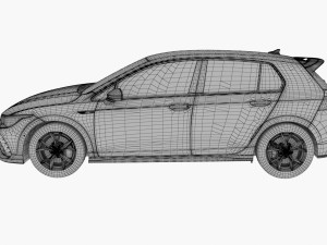 2021 volkswagen golf r 3D Модель