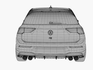 2021 volkswagen golf r 3D Модель