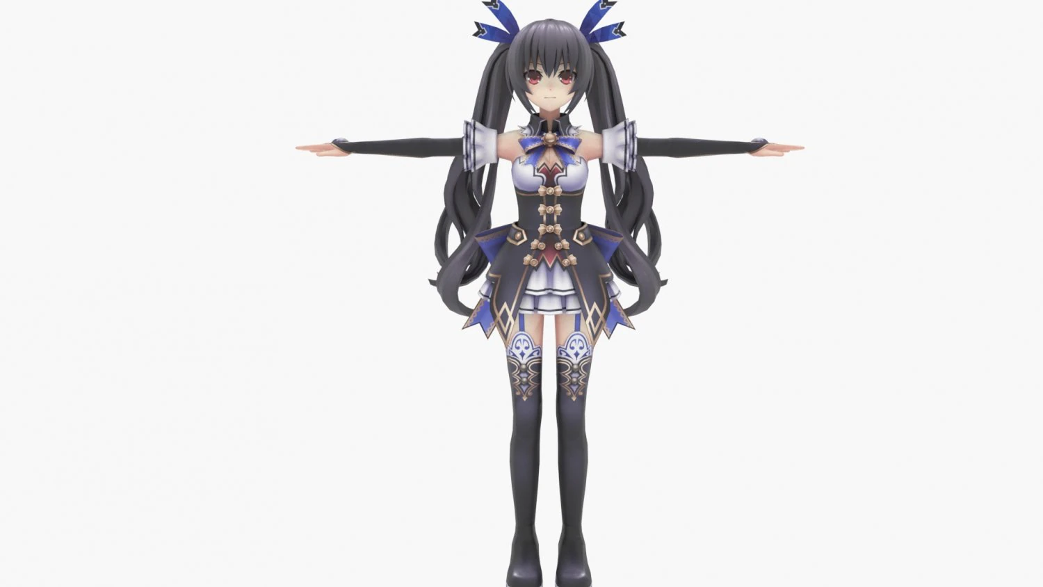 noire from hyperdimension neptunia 3D Model .c4d .max .obj .3ds .fbx .stl .blend 