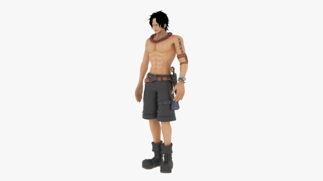 portgas d ace - one piece Modelo 3D .c4d .max .obj .3ds .fbx .stl .blend 