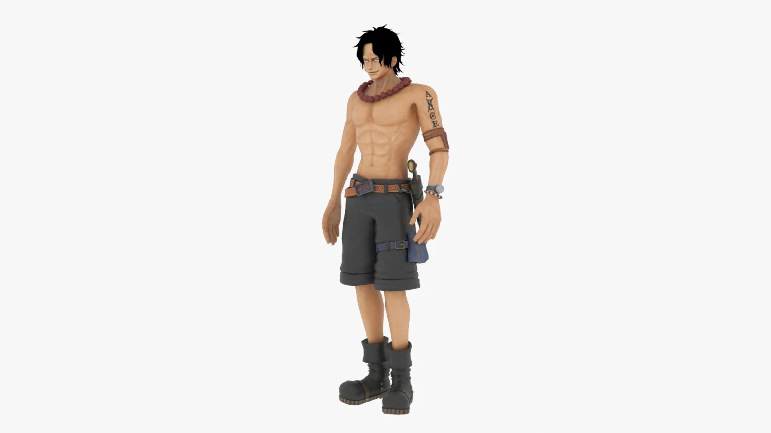 portgas d ace - one piece 3D Model .c4d .max .obj .3ds .fbx .stl .blend 