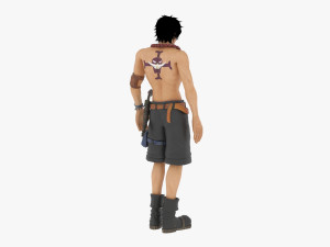 portgas d ace - one piece Modelo 3D