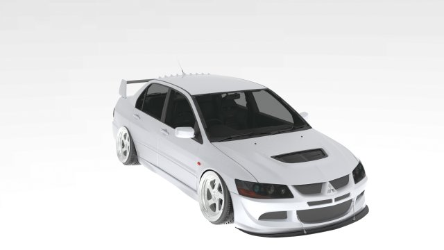 Mitsubishi Lancer Evolution VIII 3D Model .c4d .max .obj .3ds .fbx .stl .blend 