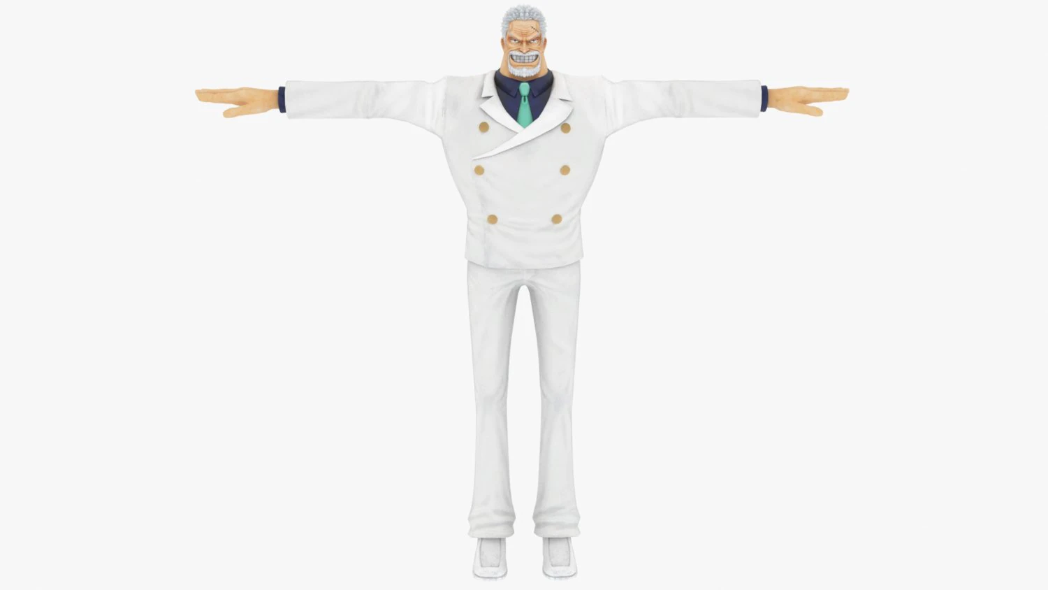 Monkey D Garp - One Piece 3D Model .c4d .max .obj .3ds .fbx .stl .blend 