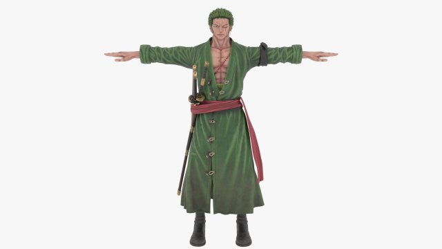 Roronoa Zoro - One piece 3D Model .c4d .max .obj .3ds .fbx .stl .blend 