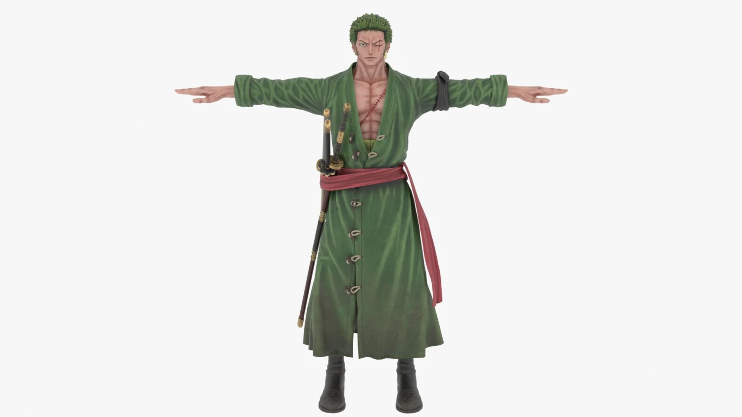 Roronoa Zoro - One piece 3D Model .c4d .max .obj .3ds .fbx .stl .blend