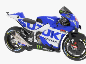 Alex Rins Suzuki GSX-RR 2021 MotoGP 3D Model