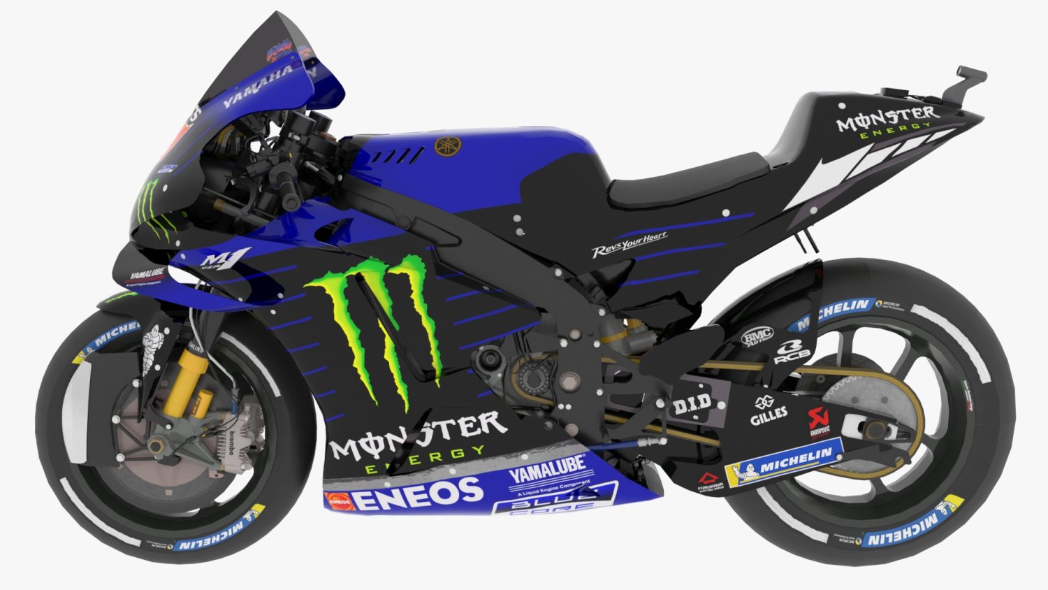 Fabio Quartararo Yamaha YZR-M1 2021 MotoGP 3D Model in Motorcycle