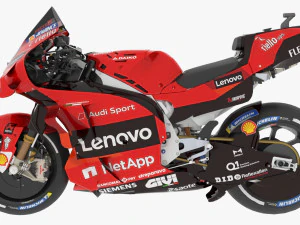 Francesco Bagnaia Ducati Desmosedici GP21 2021 MotoGP 3D Model