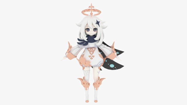 Paimon from Genshin Impact 3D 模型 .c4d .max .obj .3ds .fbx .stl .blend 