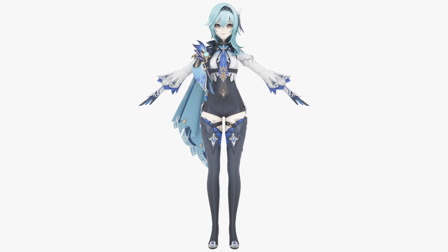 Eula - Genshin Impact 3D Model .c4d .max .obj .3ds .fbx .stl .blend 