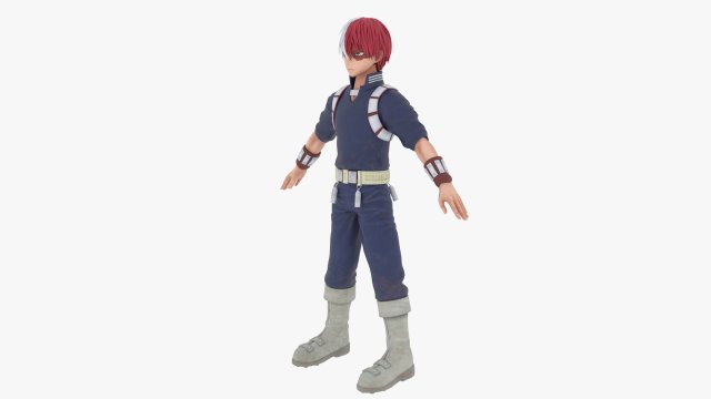 Shoto Todoroki - My Hero Academia 3D Model .c4d .max .obj .3ds .fbx .stl .blend 