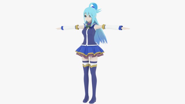 Aqua - Konosuba 3D Модель .c4d .max .obj .3ds .fbx .stl .blend 