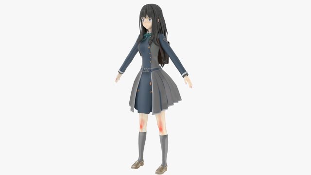 Takina Inoue - Lycoris Recoil Model 3D .c4d .max .obj .3ds .fbx .stl .blend 