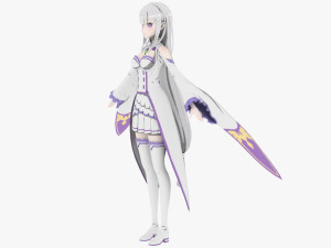 Emilia - Re Zero kara Hajimeru Isekai 3D मॉडल