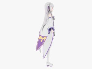 Emilia - Re Zero kara Hajimeru Isekai 3D मॉडल