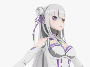 Emilia - Re Zero kara Hajimeru Isekai 3D मॉडल