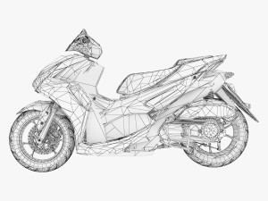 2021 Yamaha Aerox 155 3D 모델