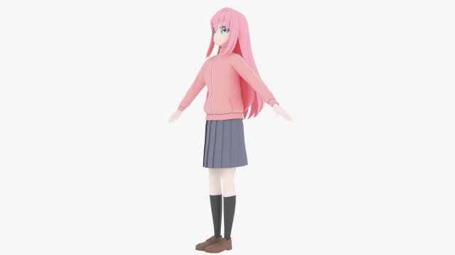 Gotoh Hitori - Bocchi the Rock Modelo 3D .c4d .max .obj .3ds .fbx .stl .blend 