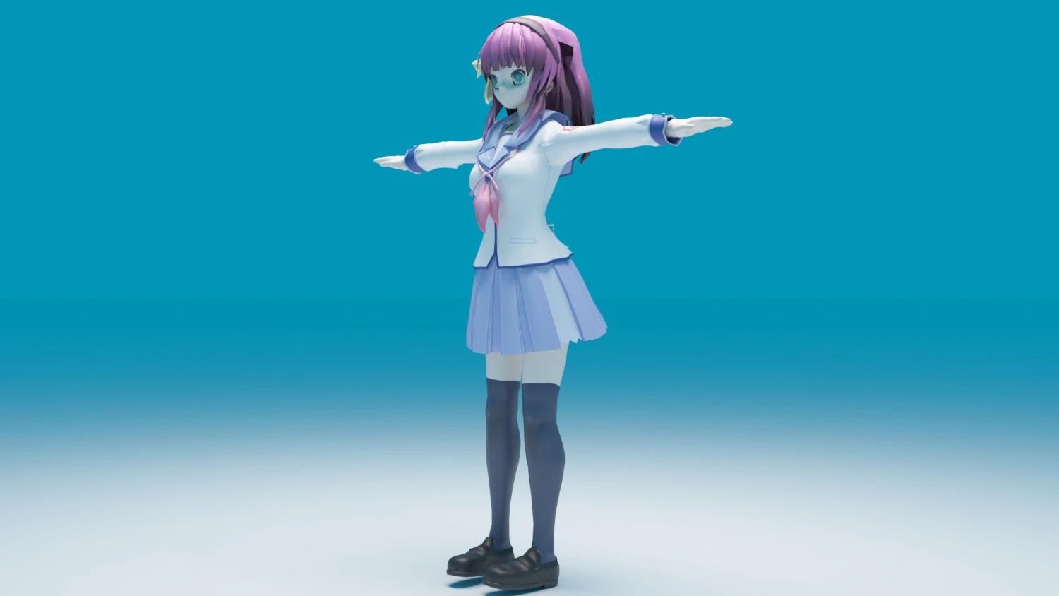 Nakamura Yuri - Angel Beats 3D Model .c4d .max .obj .3ds .fbx .stl .blend 