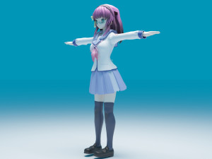 Nakamura Yuri - Angel Beats 3D Model