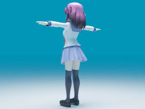 Nakamura Yuri - Angel Beats 3D Model